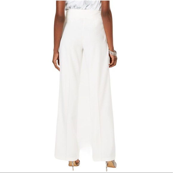 NWT INC Wide-Leg Crêpe Side Zip High Waist Pants - Picture 3 of 3